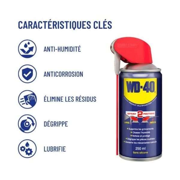 WD-40 Multifunktionsprodukt Spray Dubbelposition - 250 ml + 25 ml gratis