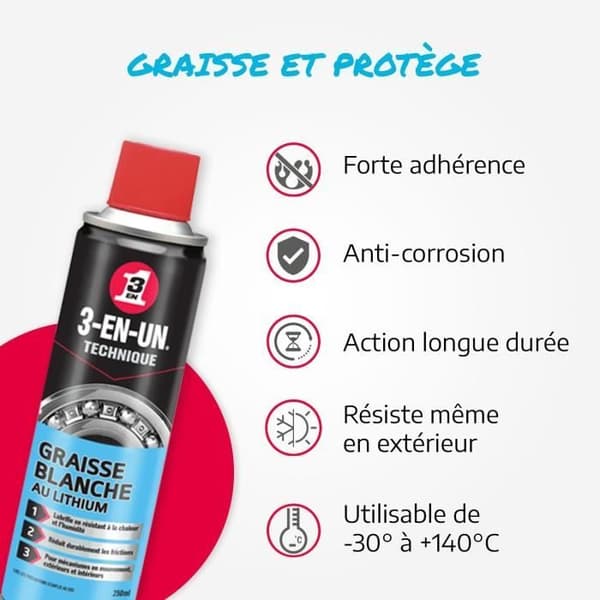 3-I-ETKNIK Vit Lithium Grease aerosol - 250 ml