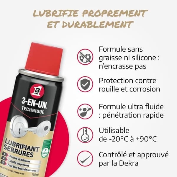 3-i-EN-1 TEKNIK Spray-låsmedel - 100 ml