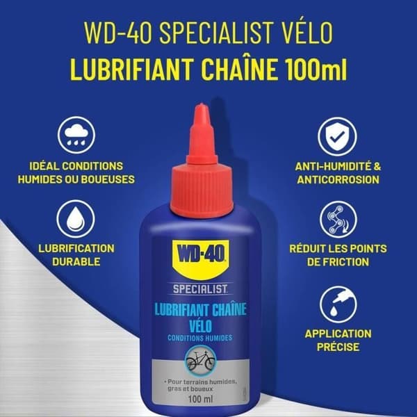 WD-40 SPECIALIST VELO Chain Lubricant Wet Conditions i burk - 100 ml