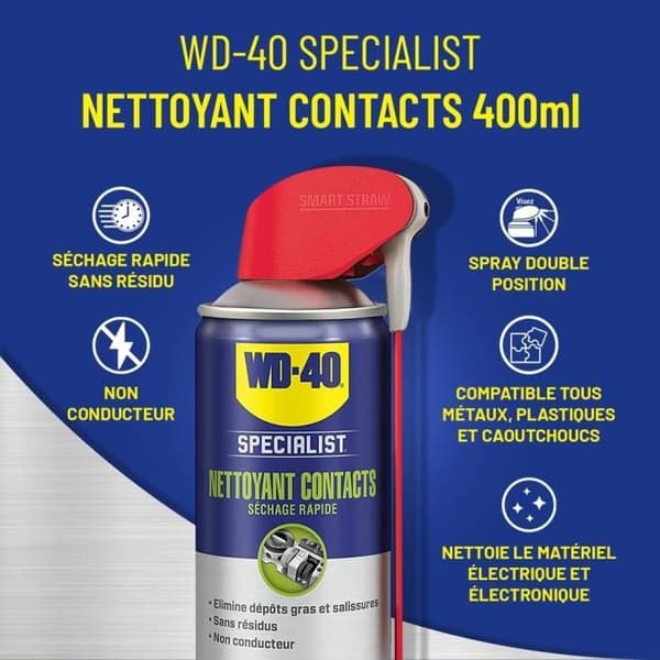 Snabbtorkande kontaktrengöringsaerosol 400 ml - WD-40 SPECIALIST - 33368