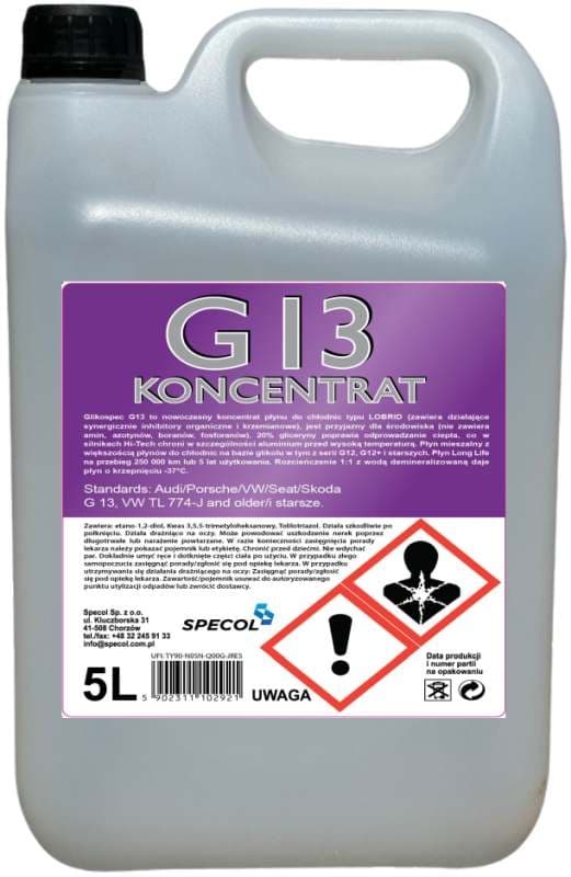 SPECOL JÄÄHDYTYSNESTE 5L TIIVISTE G13 VIOLETTI GLIKOSPEC