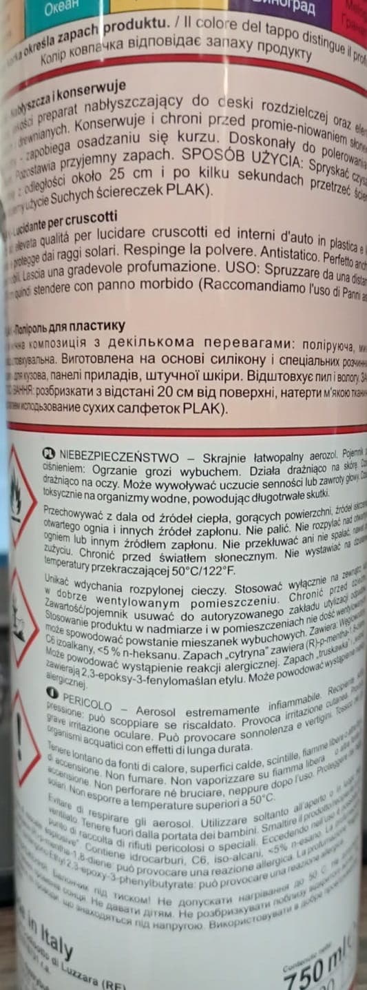 Ohjaamon kiillotusaine 750 ml