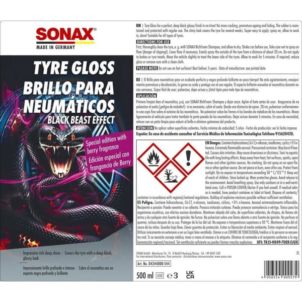 Däckpolerare Sonax SX04344000 500 ml