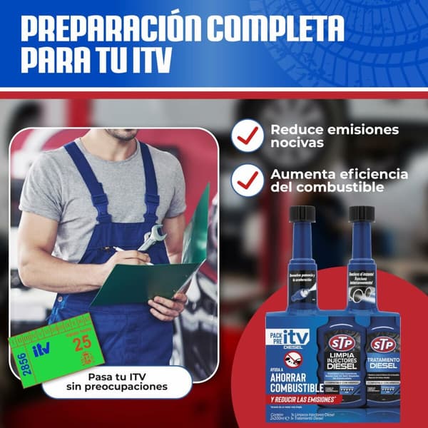 Pre-ITV-kit för dieselmotorer STP E300575763 Diesel Bil 200 ml x 2 2 Delar
