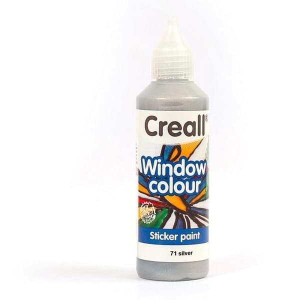 Flytbar fönsterfärg Creall Glass 80 ml - silver