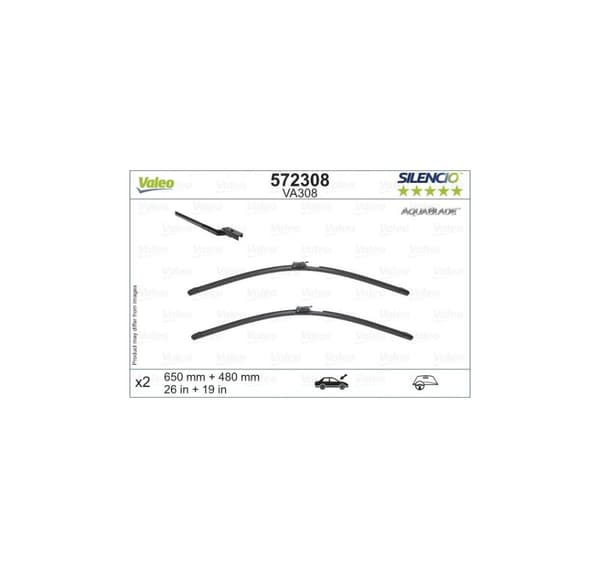 Valeo Silencio Aquablade 572308 rammeløs vicevært