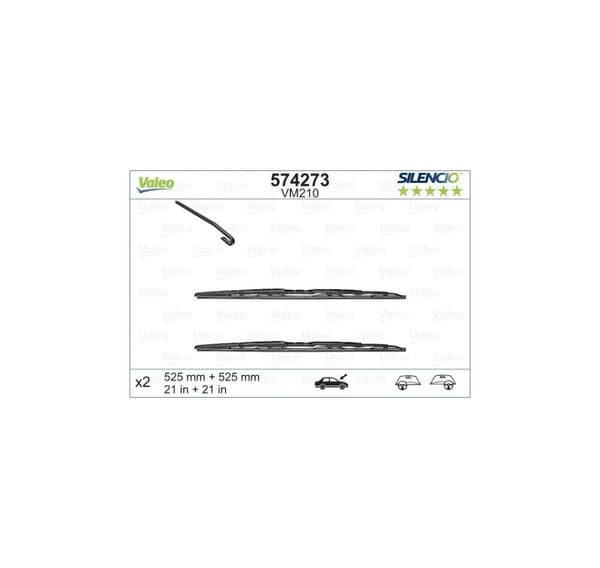 Valeo Silencio 525+525mm 574273 Rammevaktmestere