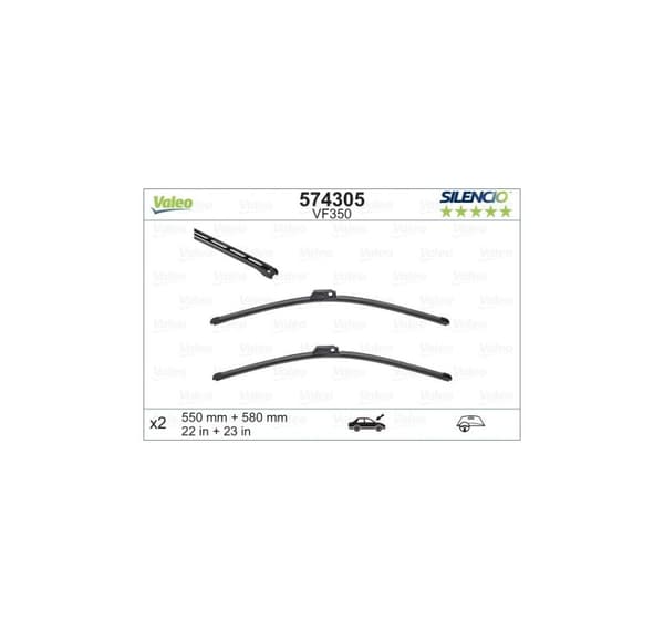 Valeo Silencio XTRM 550+580 mm 574305 rammeløse viceværter