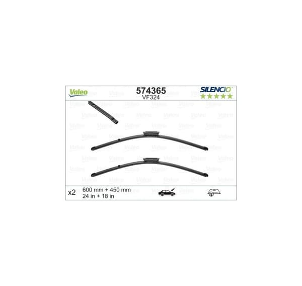 Valeo Silencio XTRM Renault Megane 574365 rammeløse viceværter