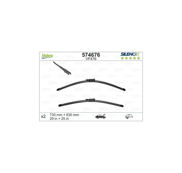 Valeo Silencio XTRM 730+630mm 574676 Kehyksettomat taloudenhoitajat