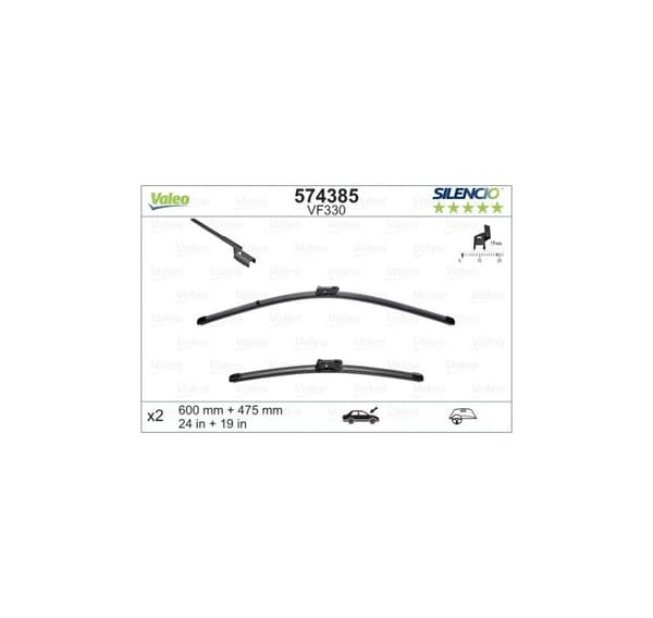 Valeo Silencio XTRM 600+475 574385 Ramlösa vaktmästare