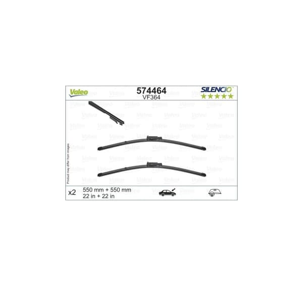 Valeo Silencio XTRM 2x550 574464 kehyksettömät vahtimestarit