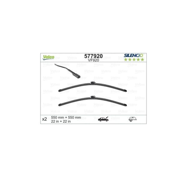Valeo Silencio XTRM 550+550 mm 577920 Rammeløse vaktmestere