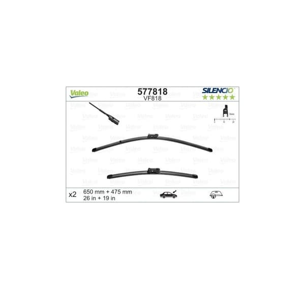 Valeo Silencio XTRM 650+475 mm 577818 rammeløse vaktmestere