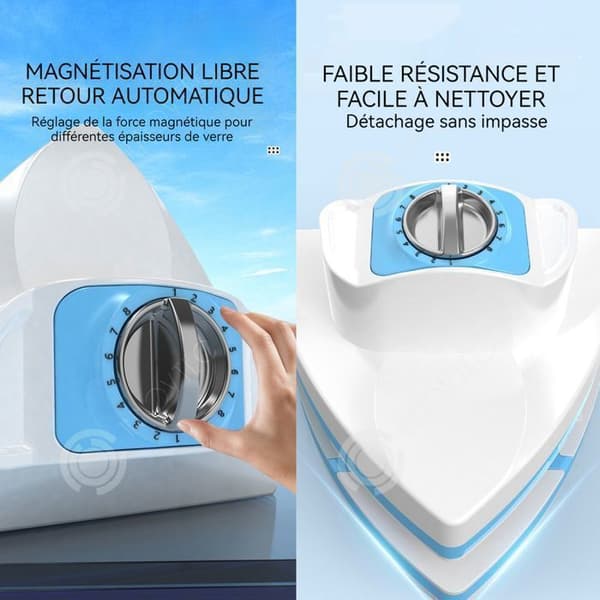 Dubbelsidig magnetfönsterputs INN® 13x16 cm 5-25mm 8 justeringsnivåer magnetisk rengöring för dubbelt glas