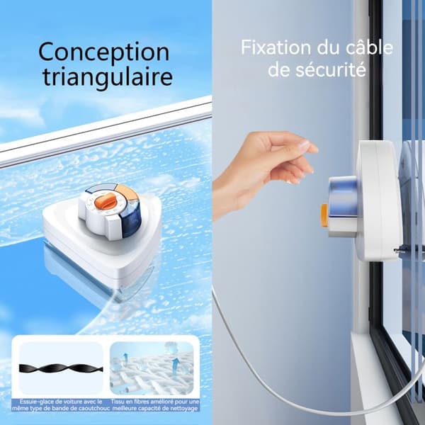 Dubbelsidig magnetisk fönsterputs INN® med 6 nivåer av automatiskt vattenutlopp för glas 3-30mm, 2 vattentankar.