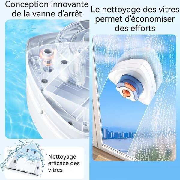 Dubbelsidig magnetisk fönsterputs INN® med 6 nivåer av automatiskt vattenutlopp för glas 3-30mm, 2 vattentankar.