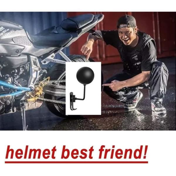 Väggmonterad motorcykelhjälmhållare 180 graders rotation Motorcykelhjälmhållare Krok för att hänga motorcykelhjälm och jacka på väggen