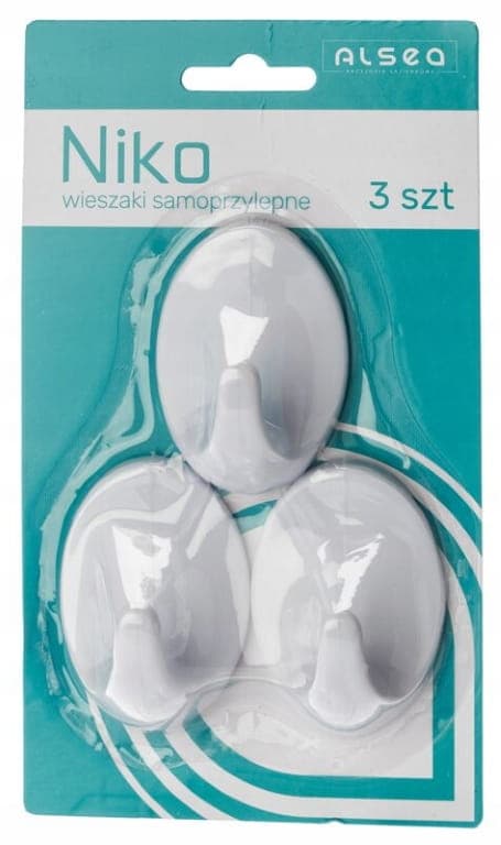 Selvklæbende ophæng 3 stk. hvid plastik