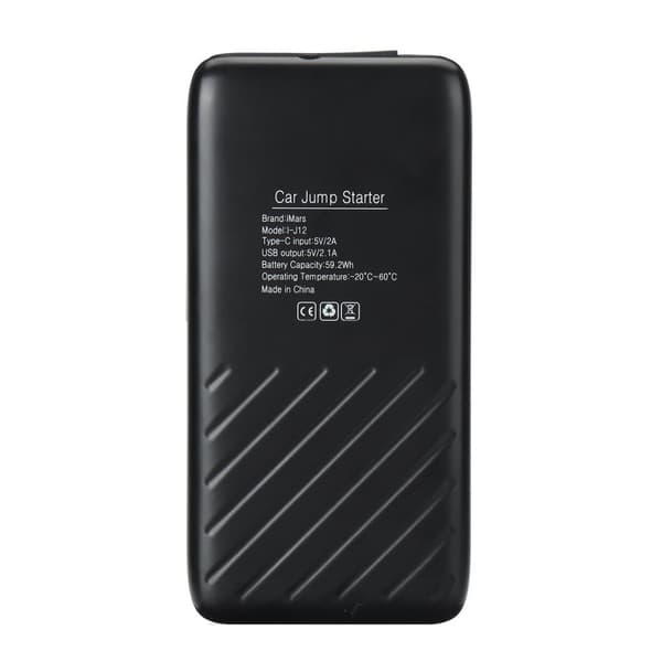 iMars I-J12 16000mAh Bærbar Jump Starter Power Bank med 3 tilstande, LED-lommelygte, 12V nødstartstrømforsyning til 3,0l benzinbil