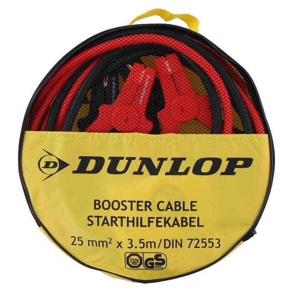Dunlop startkabelset - 2 delar - 25 mm2 - 3,5 meter - 12 V/24 V - 350 A