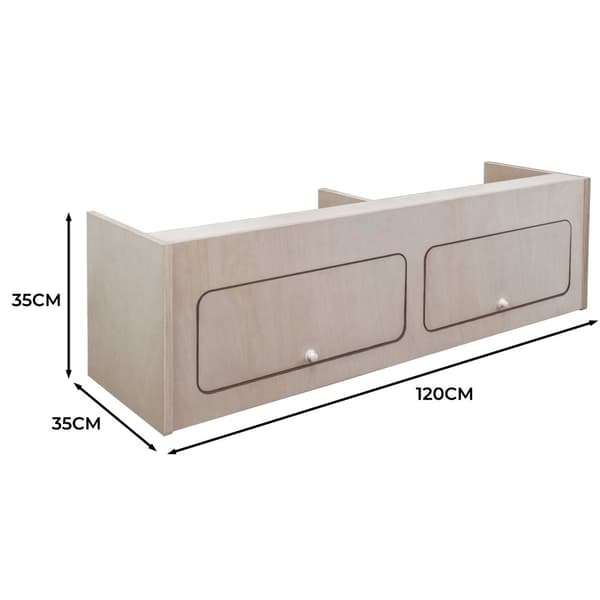 Overhead Cabinet 2 Doors Storage Solution Van Interior Caravan Motorhome Interior Storage Birch Unpainted Hinge Push Button Lock Renovation