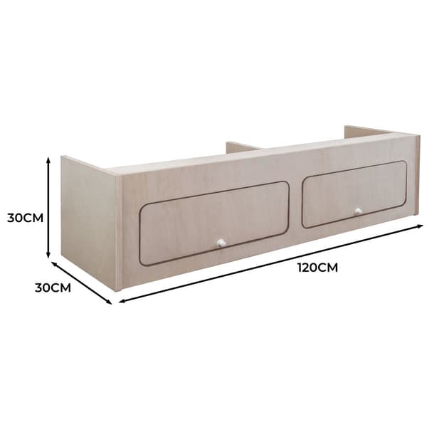 Overhead Cabinet 2 Doors Storage Solution Van Interior Caravan Motorhome Interior Storage Birch Unpainted Hinge Push Button Lock Renovation