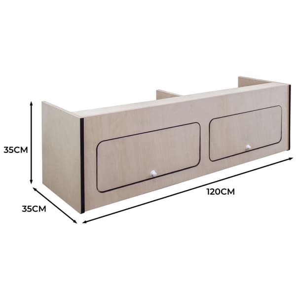 Overhead Cabinet 2 Doors Storage Solution Van Interior Caravan Motorhome Interior Storage Birch Unpainted Hinge Push Button Lock Renovation