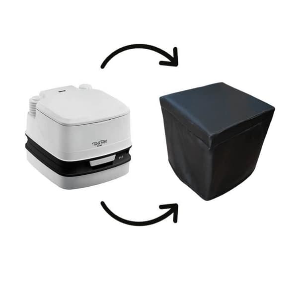 Hölje för portabla toaletter - Thetford - Porta Potti 165/365 - Syntetiskt läder - Svart - Bekväm