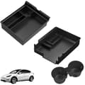 Miniatyrbild 1 av 6: Organisatör Bil - Tesla - Model Y och Model 3 - Pack om 2 - Koppfäste - Svart plast