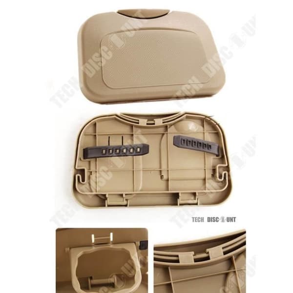 TD® hopfällbart bilbord matsal utdragbart hopfällbart bilställ baksätesbricka dryckeskopp bestick beige plast