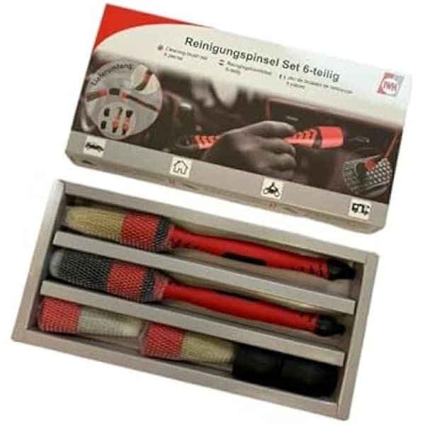 Rengöringsborstar - IWH - 6-pack - Utbytbara huvuden - Ergonomiskt handtag - Mångsidig användning
