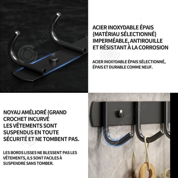 INN Trädgårdsredskapsförvaring 35,5 cm kroklängd stödverktygskrokar metall väggmonterad verktygshållare metall garageförvaringsbälte