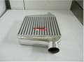 Miniatyrbild 3 av 4: Frammonterad aluminiumintercooler, 280 x 300 x 76 mm, 76 mm inlopp/utlopp, lättviktsdesign