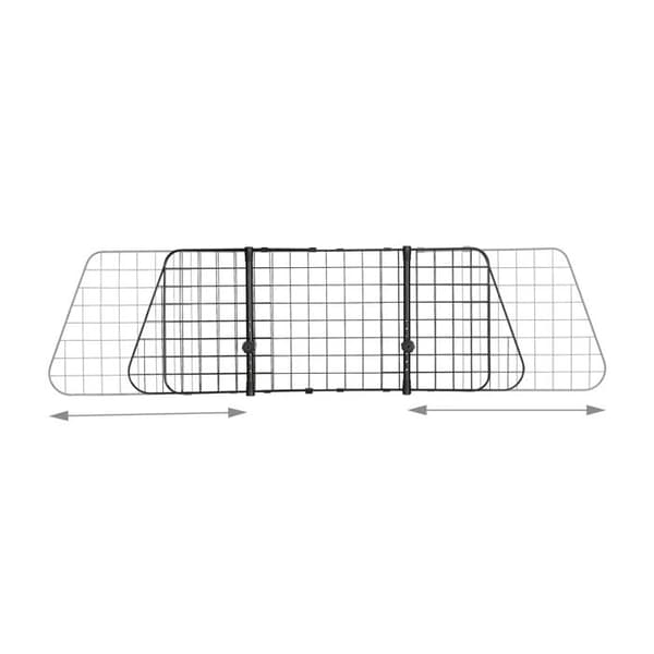 Relaxdays hundgrind för bil, universell barriär, justerbar bredd, H x L 40 x 92-157 cm, svart