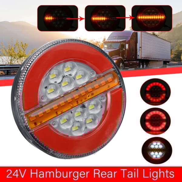 24V LED Hamburger Bakljus för lastbil Lastbil Van Caravan Bus Camper(Typ A)