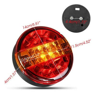 12V 24V Baglygte Rund Hamburger LED Til Lampe Lastbil Lastbil Varevogn Anhænger(1V)