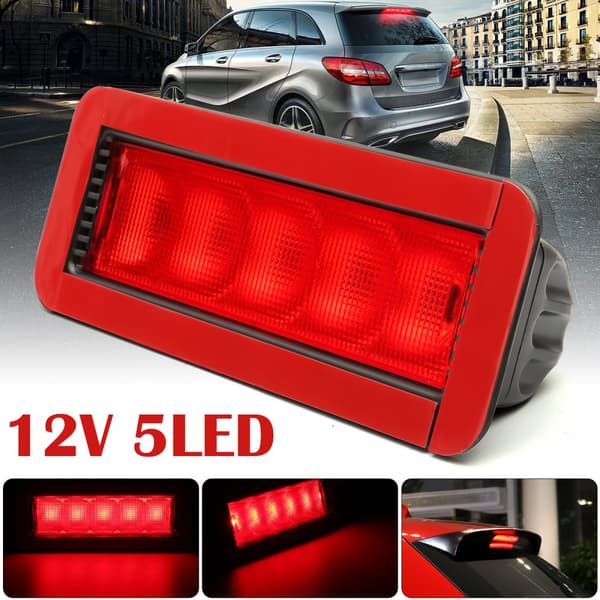 Universal Car Red 5 LED 12V Taka High Third / 3RD jarrutakavalon jarruvalo