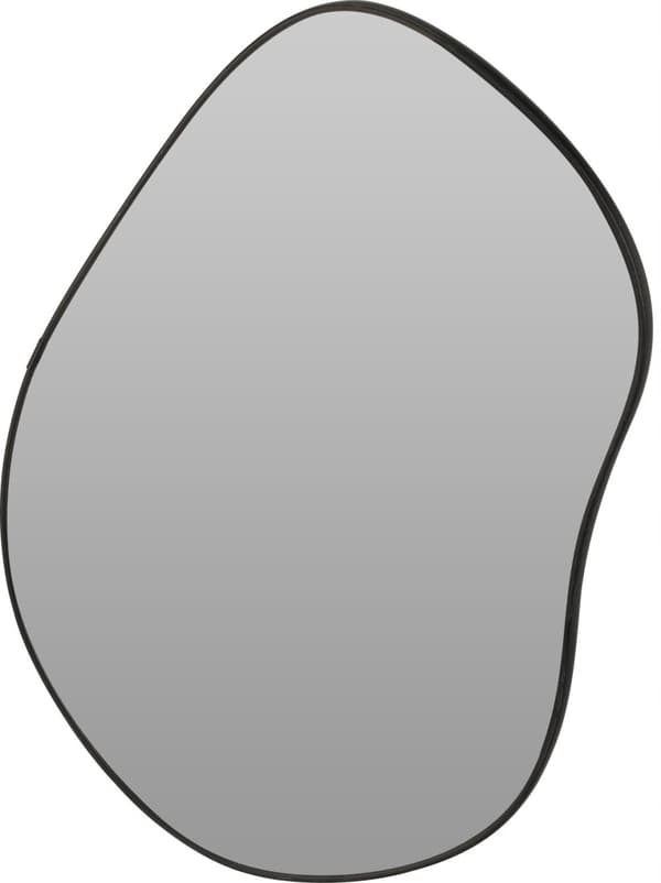 Hængende vægspejl sort 40x30 cm uregelmæssig form