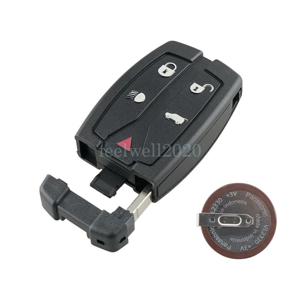 5 Button Knapp Smart Remote Avl�gsen Key Nyckel Case Fodral Land Rover Freelander 2 2007 + VL2330 Batteri