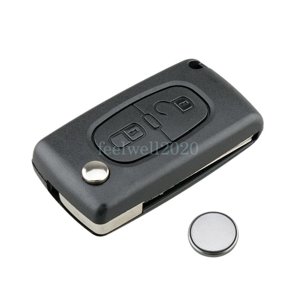 2 Button Knapp CE0536 Key Nyckel Fob Case Fodral Batteri Citroen C2 C3 Berlingo Dispatch Peugeot