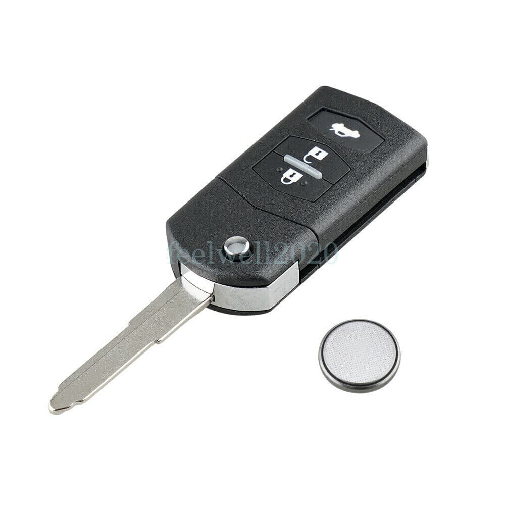 Mazda 2 3 5 6 MX5 RX8 3 Button Knapp Car Remote Avl�gsen Key Nyckel FOB Case Fodral Batteri Replacement