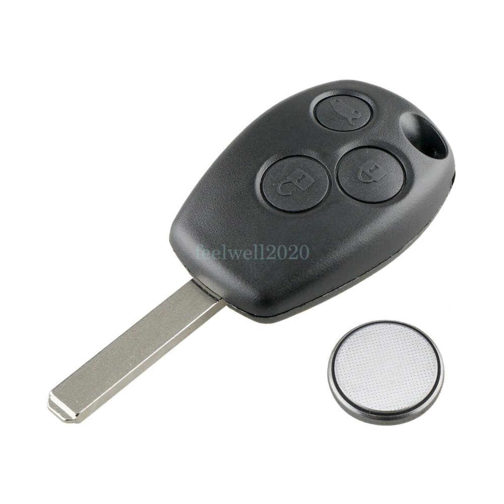 3 Button Knapp Car Key Nyckel Case Fodral + Batteri Nissan Primastar NV300 NV400 Van Remote Avl�gsen Fob