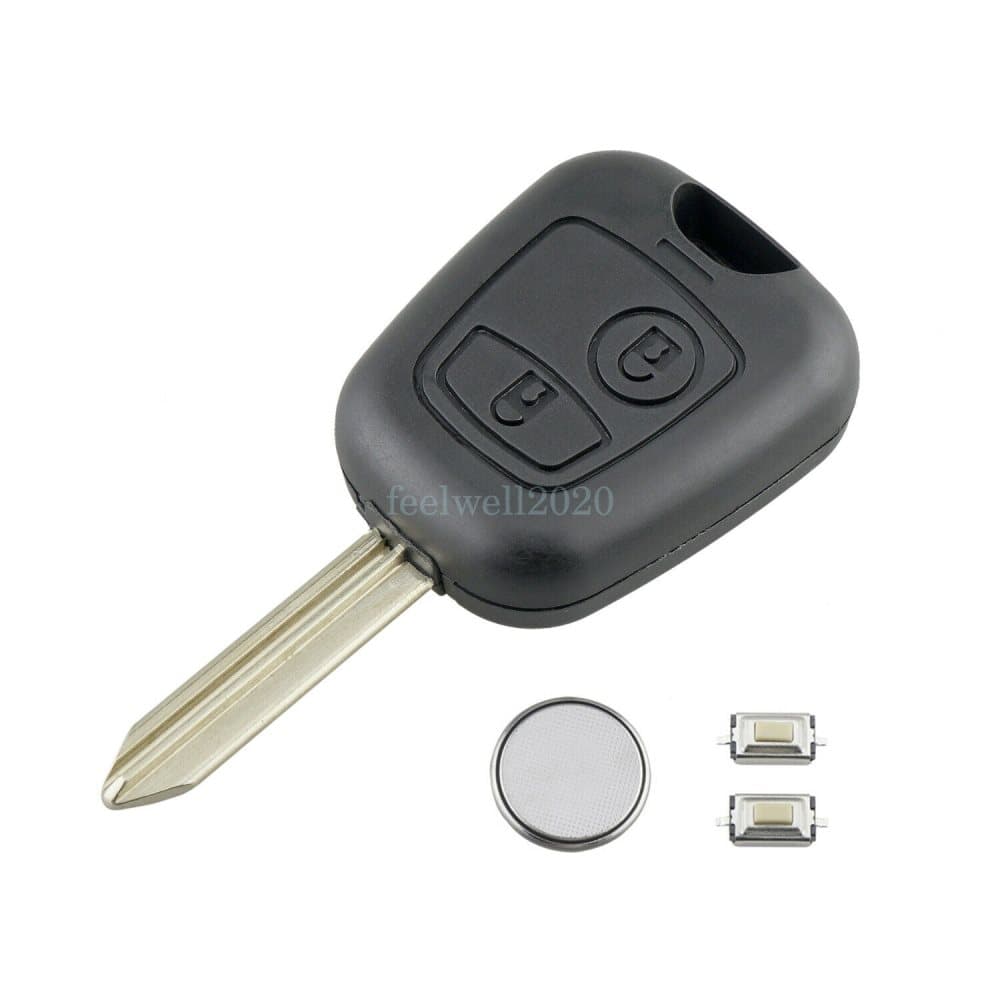 Citroen Xsara Picasso Berlingo 2 Button Knapp Remote Avl�gsen Key Nyckel Fob Case Fodral + Switch Batteri