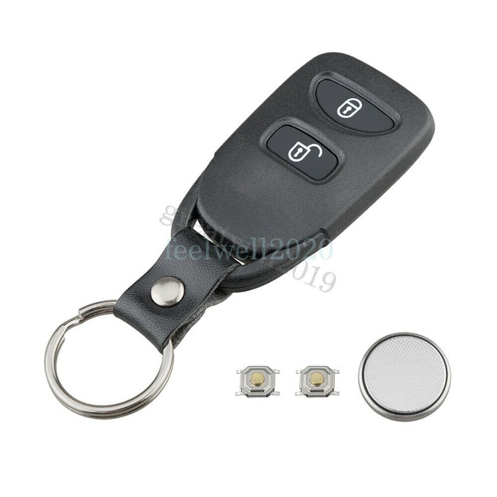 2 Button Knapp Remote Avl�gsen Key Nyckel FOB Case Fodral Shell skal HYUNDAI SANTA FE TUCSON + CR2032 Batteri