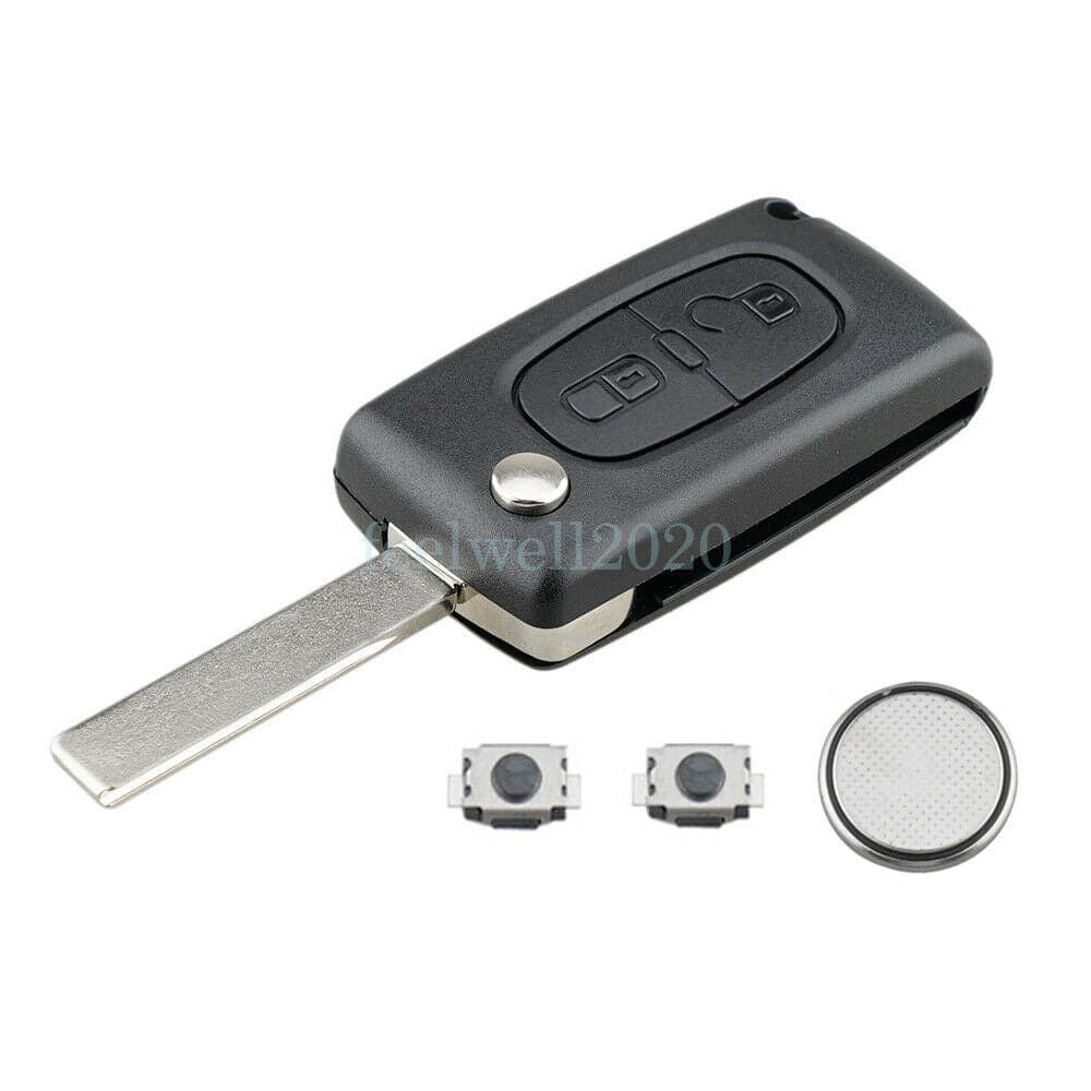 Peugeot Expert 207 308 807 3008 5008 Key Nyckel Fob Case Fodral Batteri 2 Button Knapp - CE0536
