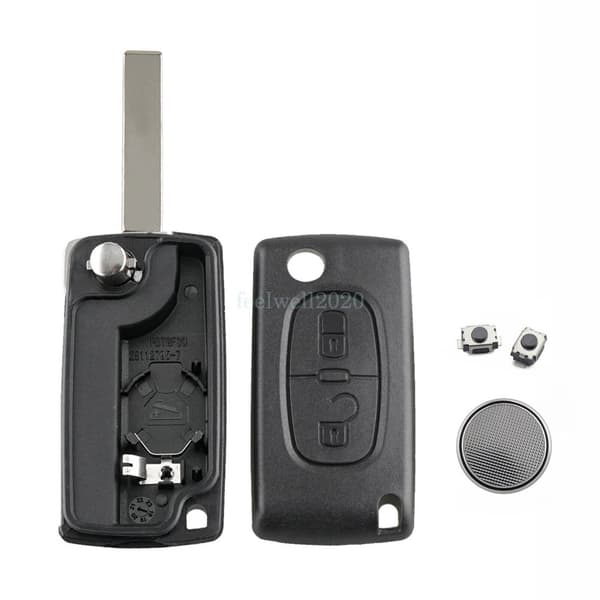 for Peugeot 207 308 807 3008 5008 Expert Flip 2 Button Car Key Fob Case -CE0536