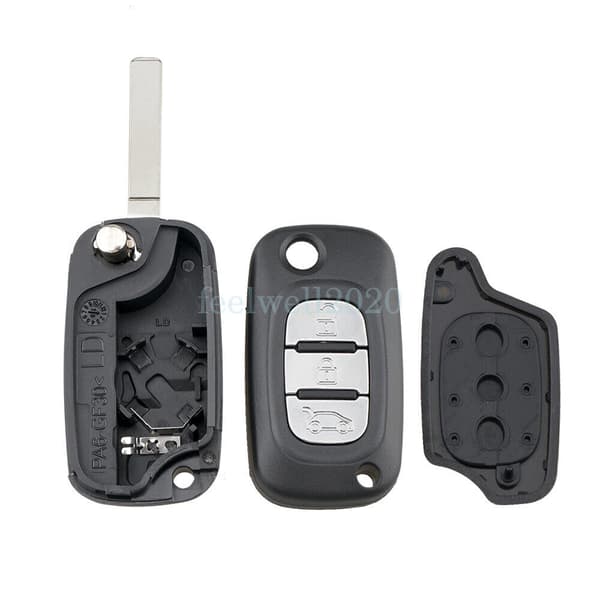 3Button Flip Key Fob Case Cover for Renault Clio 3 2007 2008 2009 2010 2011 2012