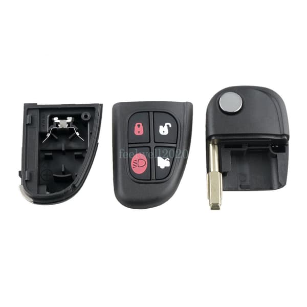 Replacement For Jaguar XJ XJR X S TYPE 4 Button Remote Key Fob Case + Battery